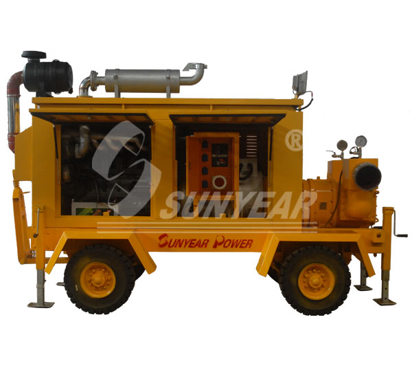 排水發(fā)電掛車(chē)免動(dòng)力移動(dòng)