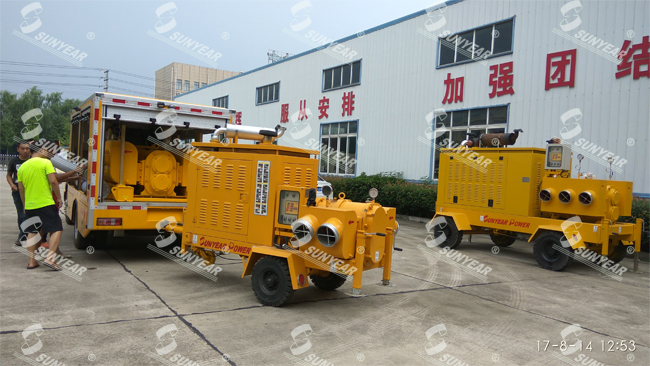 移動(dòng)泵車(chē)調試現場(chǎng)