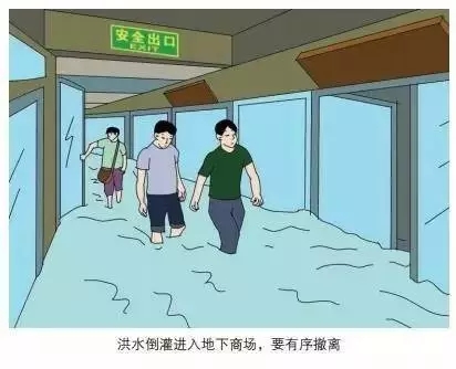 洪水倒灌進(jìn)地下商場(chǎng)，要有序撤離