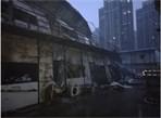 鄭州一處工地宿舍突發(fā)大火 板房被燒嚴重扭曲