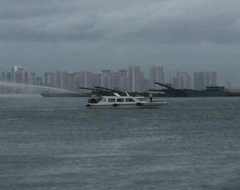 廈門(mén)市避風(fēng)港消防泵應急演練為應對臺風(fēng)來(lái)臨備戰